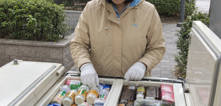 Yakult cart Korea operated by an hy Fresh Manager