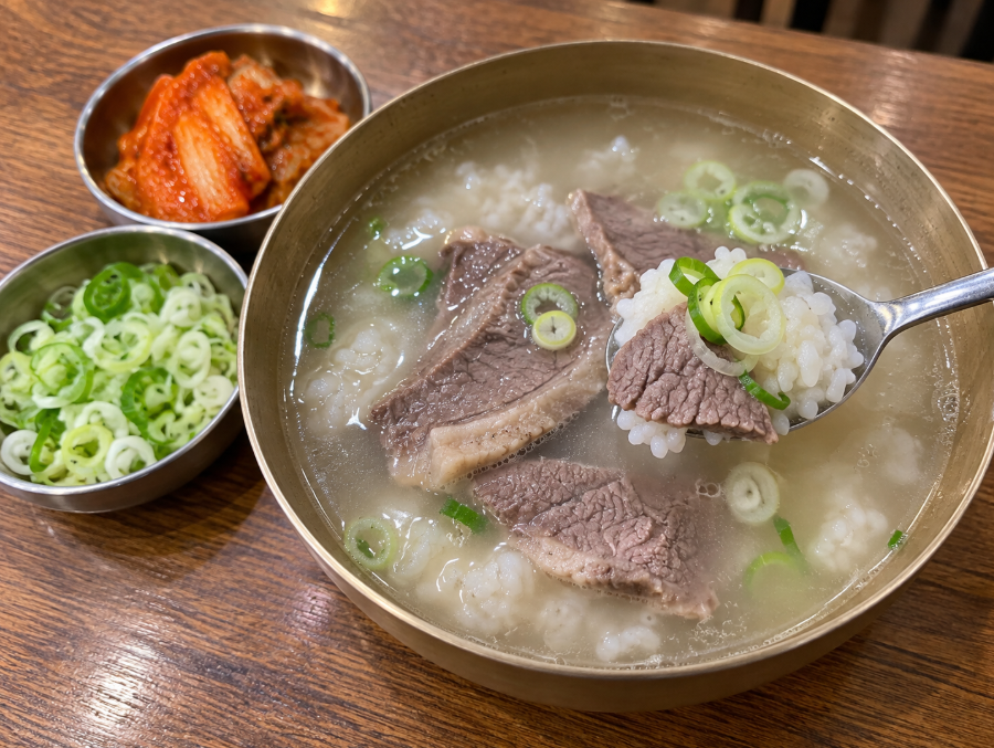 Hadongkwan gomtang beef soup and rice in Myeongdong