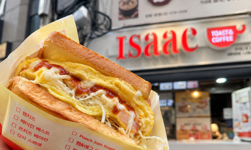 Isaac Toast Myeongdong Cathedral breakfast for a solo traveler