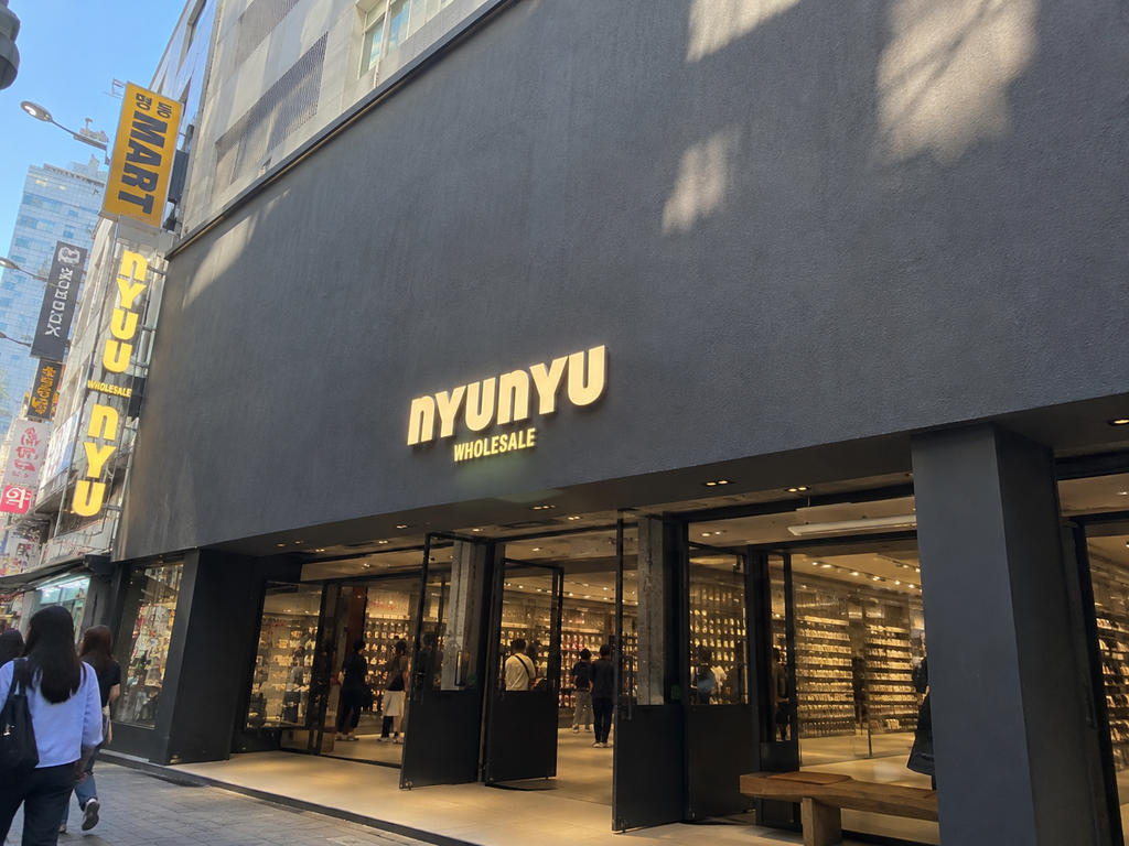 NYUNYU Myeongdong storefront at 22 Myeongdong 4-gil in Seoul