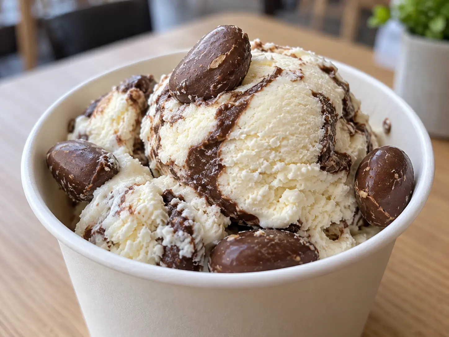 Almond Bon Bon style ice cream with chocolate-coated almonds