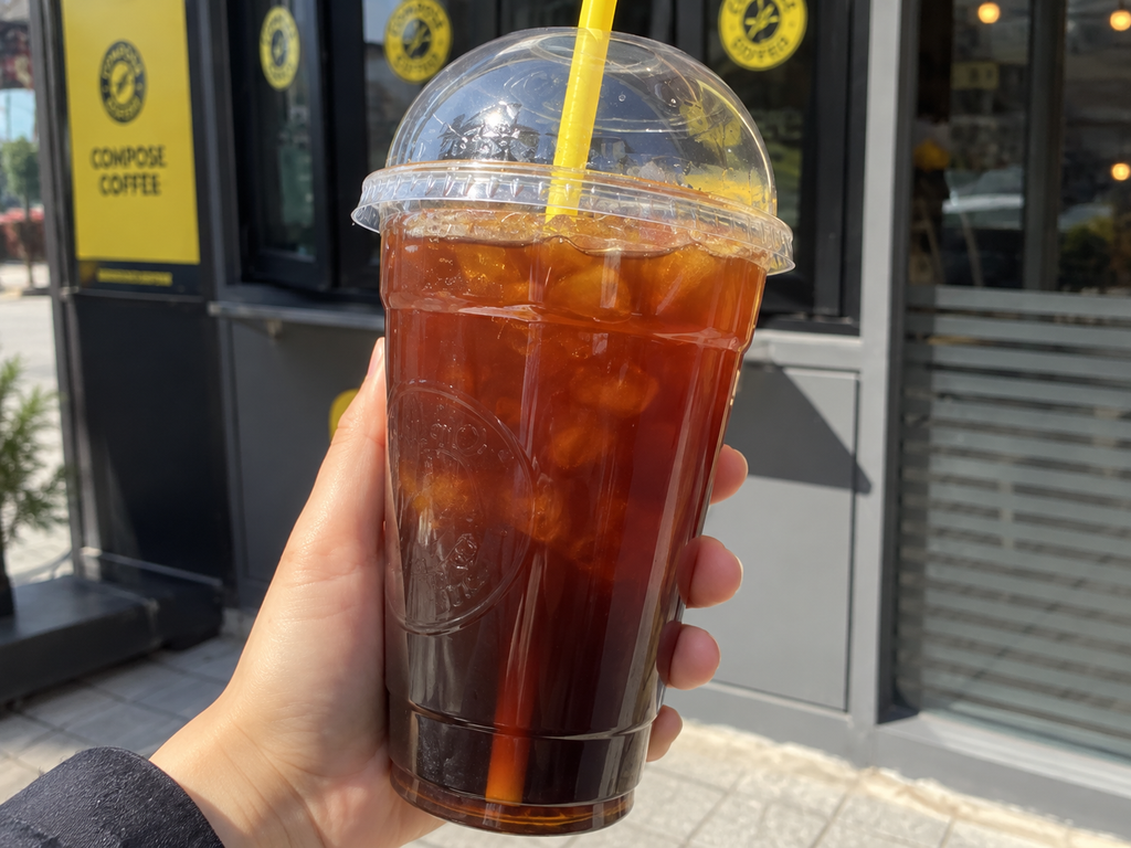 Korean café menu and fruit ade made with strawberry cheong