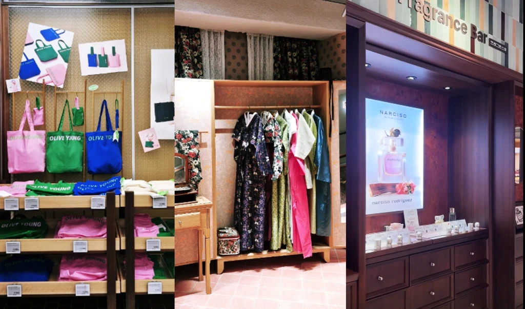 Skin and personal color diagnostic area at Olive Young Gwangjang Market Store